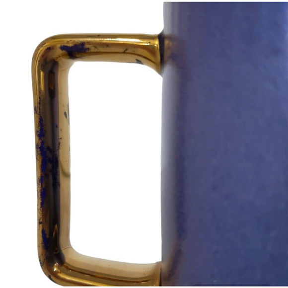 Evil Eye Coffee Tea Cup Mug Blue Iridescent with Gold Detail Ceramic - Picture 4 of 9